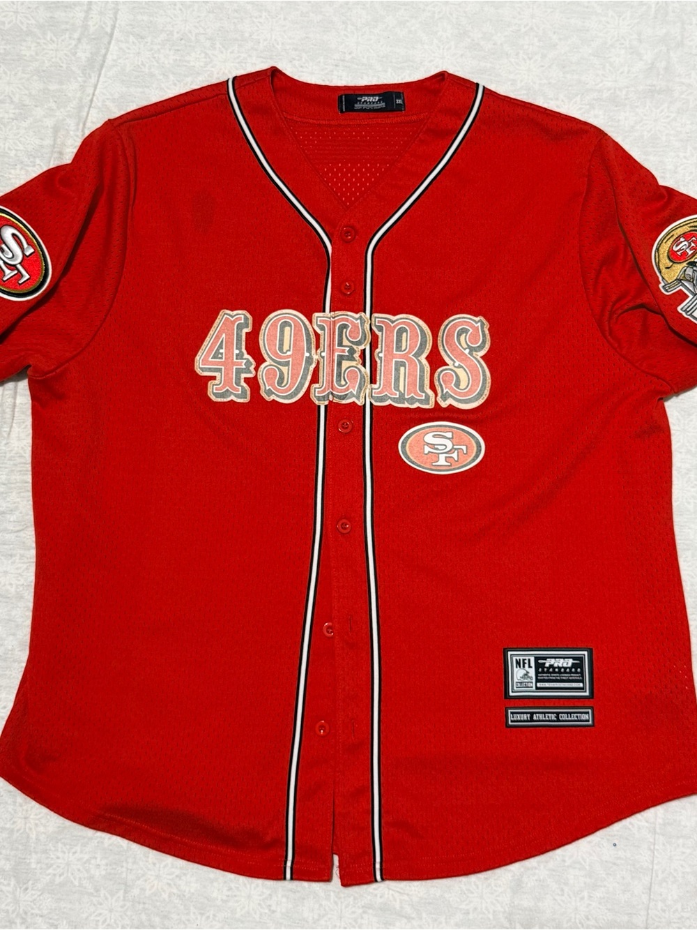 Pro Standard San Francisco 49ers Jersey Men 3XL Red NFL Mesh Button Up SF